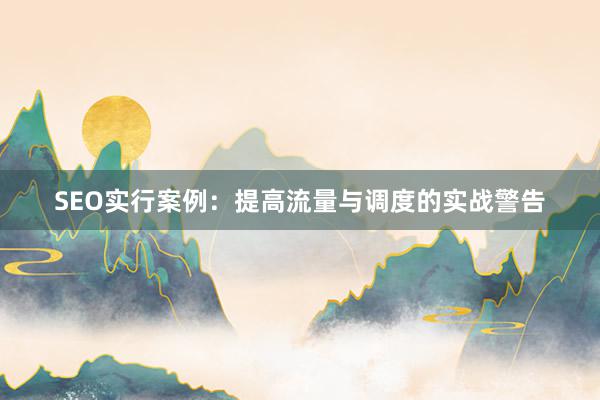 SEO实行案例：提高流量与调度的实战警告
