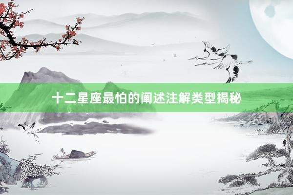 十二星座最怕的阐述注解类型揭秘