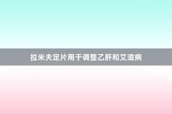 拉米夫定片用于调整乙肝和艾滋病